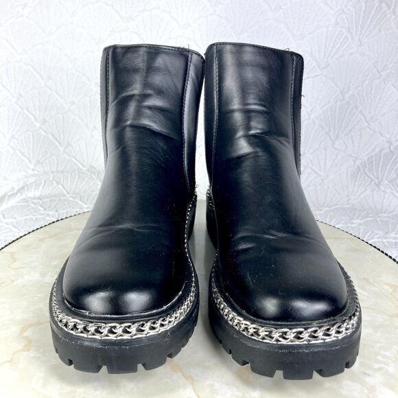 ASOS Truffle Collection Chunky Chelsea Boots Sz 7 Wide Black Retro Y2K Booties - Picture 6 of 15